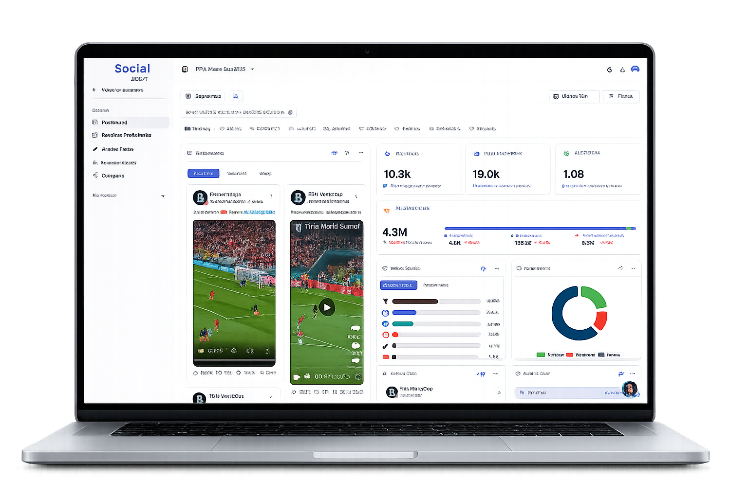 Social Alert dashboard on a laptop